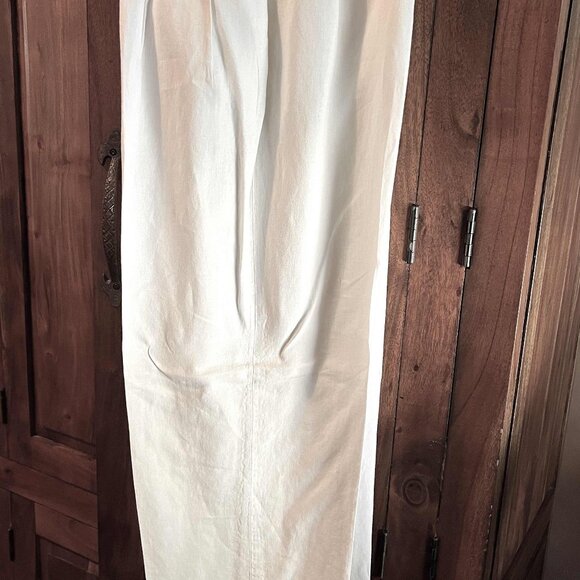 White 100% Pure Linen Cropped Jacket and Pants - Picture 5 of 8